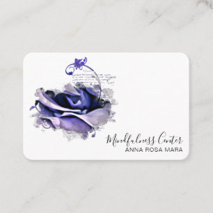 *~* ROSE QR Meditation Reiki Yoga Floral Flower  Business Card
