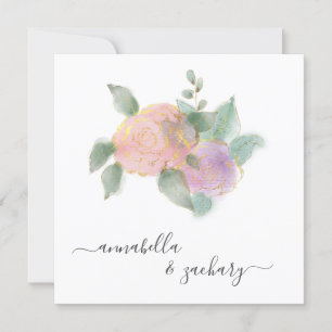 *~* ROSE QR RSVP Gold Glitter -  AR12 Wedding Invi Invitation