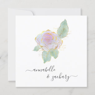 *~* ROSE QR RSVP Gold Glitter AR12 Wedding  Invita Invitation