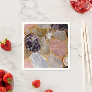 Rose Quartz, Amethyst Geode Napkin