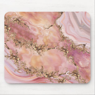 Rose quartz and pastel pink marble mouse mat