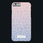 Rose Quartz and Serenity Ombre Geometric Pattern Barely There iPhone 6 Case<br><div class="desc">Our chic case features Rose Quartz pink and Serenity lavender blue,  the 2016 colours of the year,  in a soft ombre gradient that sets off a geometric triangle line pattern in white. Personalise with a name or monogram,  or simply delete the white box and sample name if not personalising.</div>
