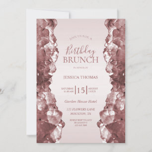 Rose Quartz Birthday Brunch Invitation