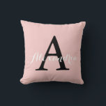 Rose Quartz Blush Baby Pink Solid Colour Monogram Cushion<br><div class="desc">This great product features a blush pink also known as Rose Quartz and would be perfect for a new baby girl's room. Personalise it with your name and monogram. You can go further with making this your own by clicking the "Customise It!" button to add pictures or logos or even...</div>