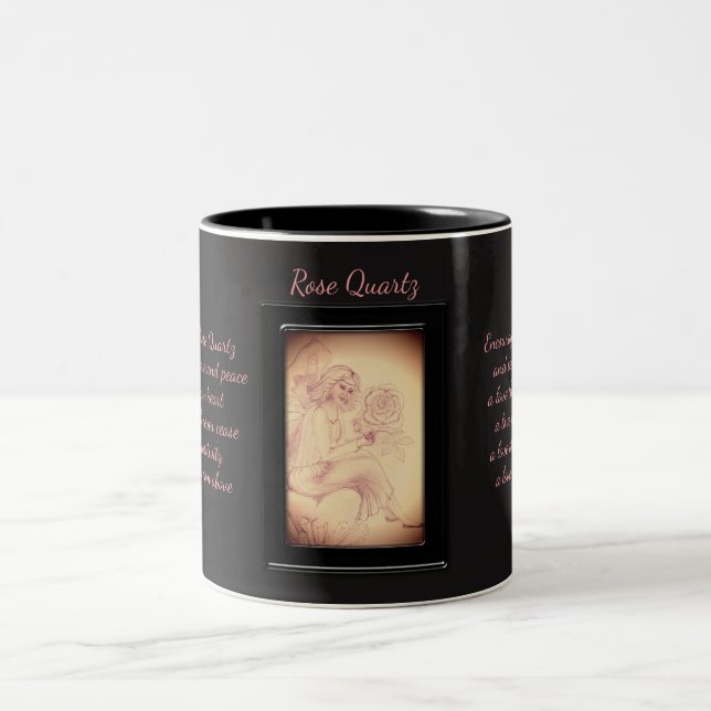 Rose Quartz Crystal Fairy Two-Tone Coffee Mug (Center)