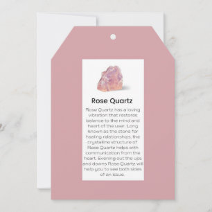 Rose Quartz Crystal Meaning Jewellery Display Card