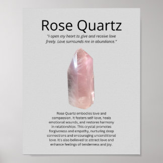 Rose Quartz Crystal Meaning Poster