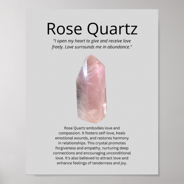 Rose Quartz Crystal Meaning Poster (Front)