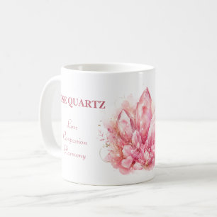Rose Quartz Crystal Witchy Art Coffee Mug