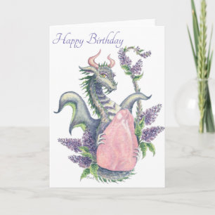 Rose Quartz Dragon (Taurus) - Birthday Card