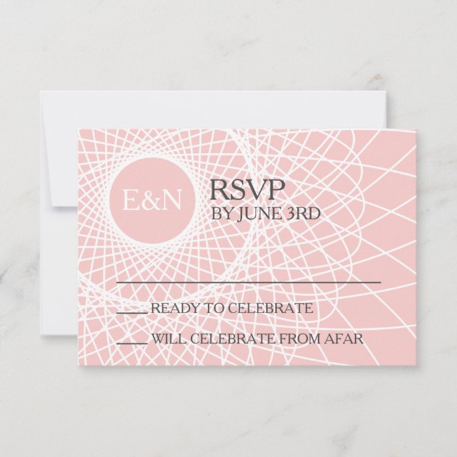 Rose Quartz Dreamcatcher DIY Wedding RSVP Invitation (Front)