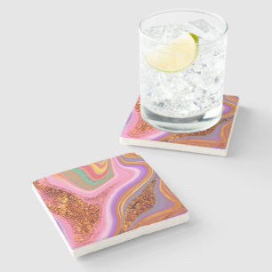 Rose Quartz Flow Stone Coaster