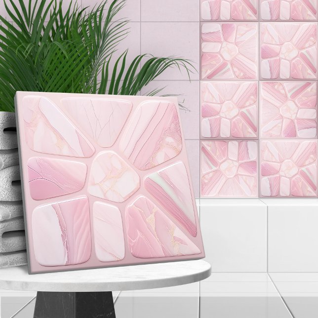 Rose quartz Flower Abstract Cellular Art Tile (Creator Uploaded)