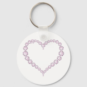 Rose Quartz Gem Heart Key Ring