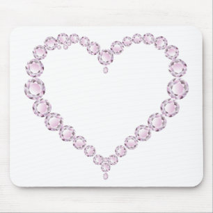 Rose Quartz Gem Heart Mouse Mat