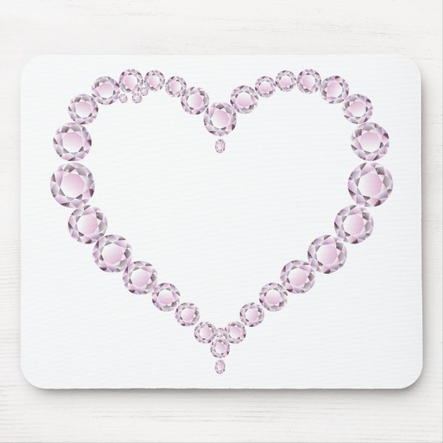 Rose Quartz Gem Heart Mouse Mat (Front)