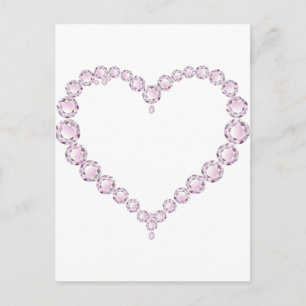 Rose Quartz Gem Heart Postcard