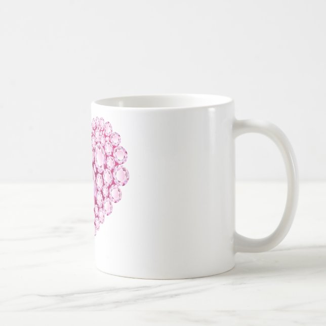 Rose Quartz Heart Gems Coffee Mug (Right)
