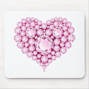 Rose Quartz Heart Gems Mouse Mat