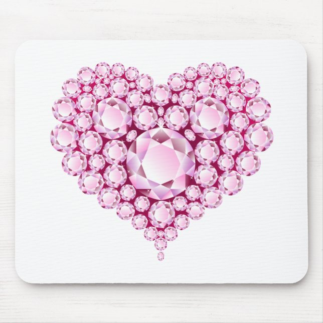 Rose Quartz Heart Gems Mouse Mat (Front)