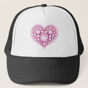 Rose Quartz Heart Gems Trucker Hat
