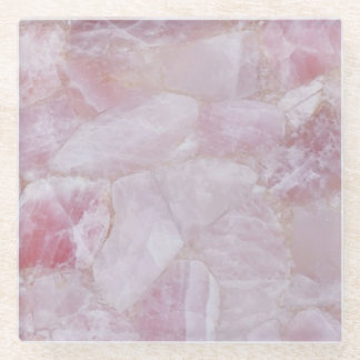 Rose Quartz Marble Stone Glass Coaster