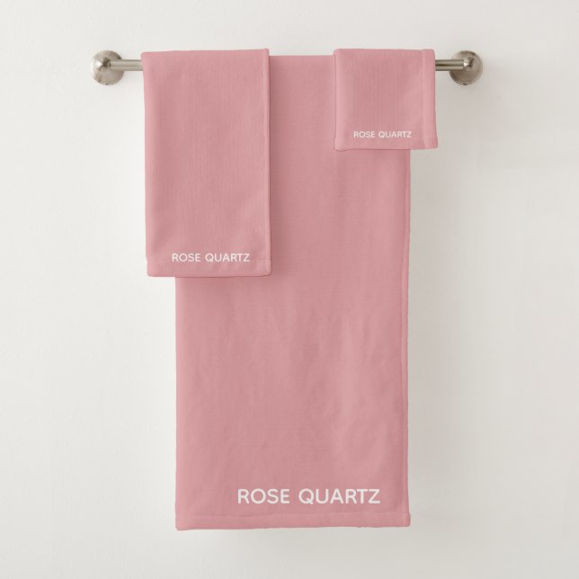 Rose Quartz pink colour name Bath Towel Set (Insitu)