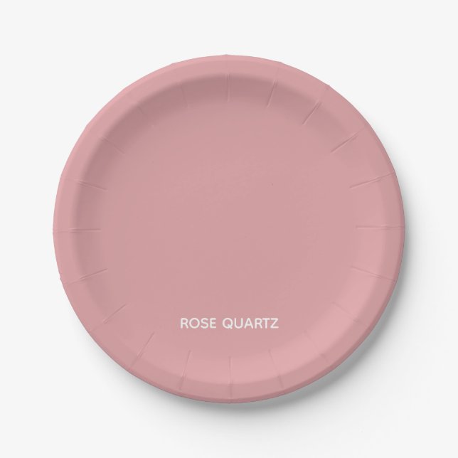 Rose Quartz pink colour name Paper Plate (Front)