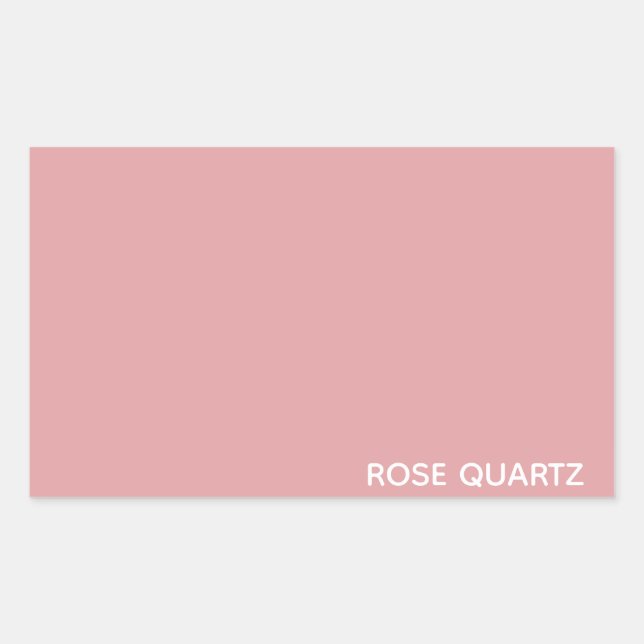 Rose Quartz pink colour name Rectangular Sticker (Front)