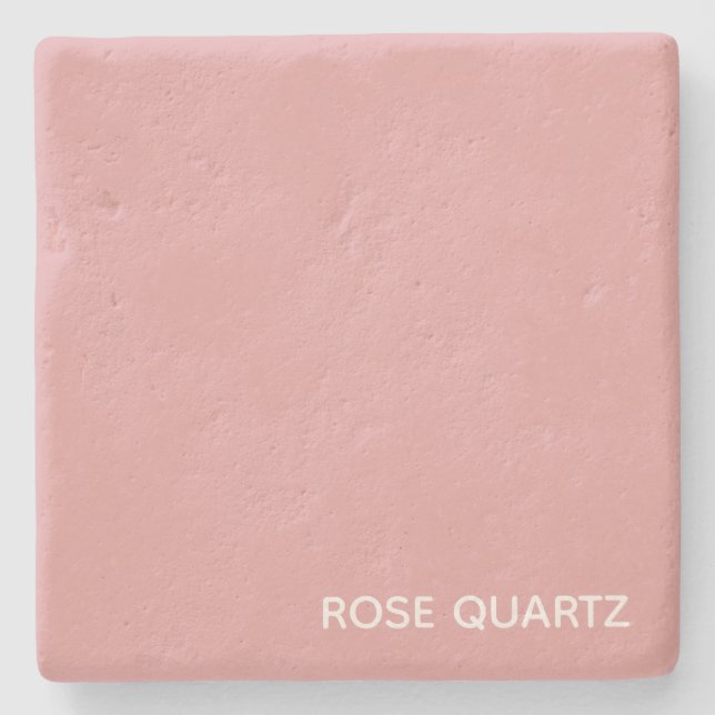 Rose Quartz pink colour name Stone Coaster (Front)