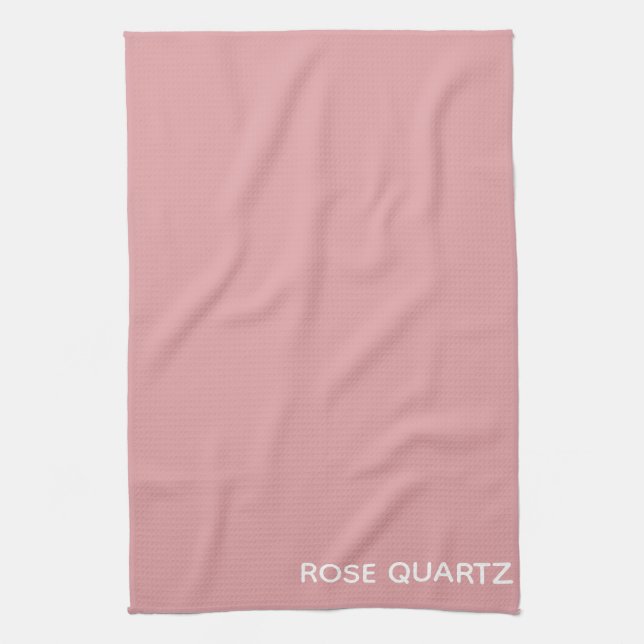 Rose Quartz pink colour name Tea Towel (Vertical)