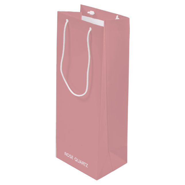 Rose Quartz pink colour name Wine Gift Bag (Front Angled)