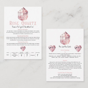 Rose Quartz Pink Crystal Metaphysical Meaning  Business Card