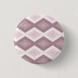 Rose quartz pink diamond pattern 3 cm round badge