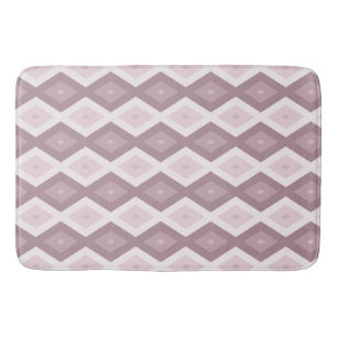 Rose quartz pink diamond pattern bath mat