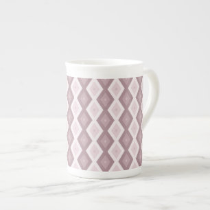 Rose quartz pink diamond pattern bone china mug