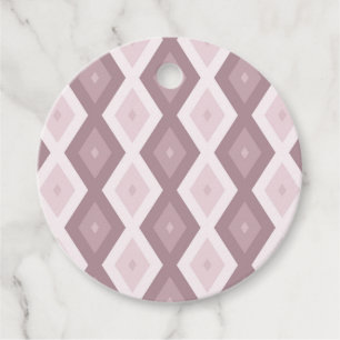 Rose quartz pink diamond pattern favour tags
