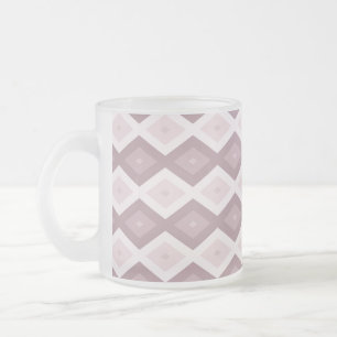 Rose quartz pink diamond pattern frosted glass coffee mug
