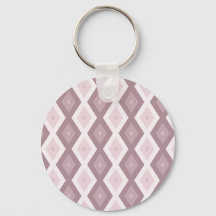Rose quartz pink diamond pattern key ring