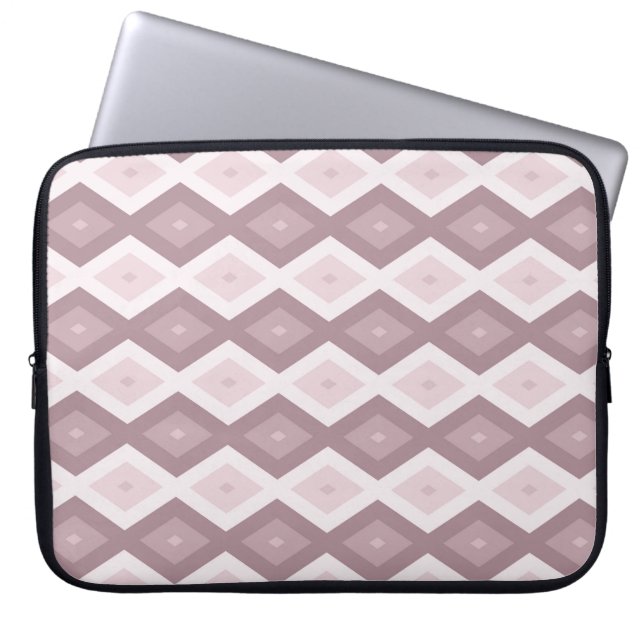 Rose quartz pink diamond pattern laptop sleeve (Front)