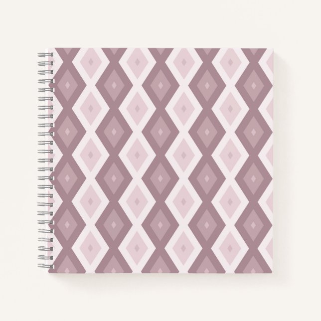 Rose quartz pink diamond pattern notebook (Front)