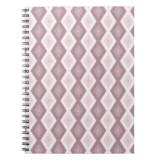 Rose quartz pink diamond pattern notebook (Front)