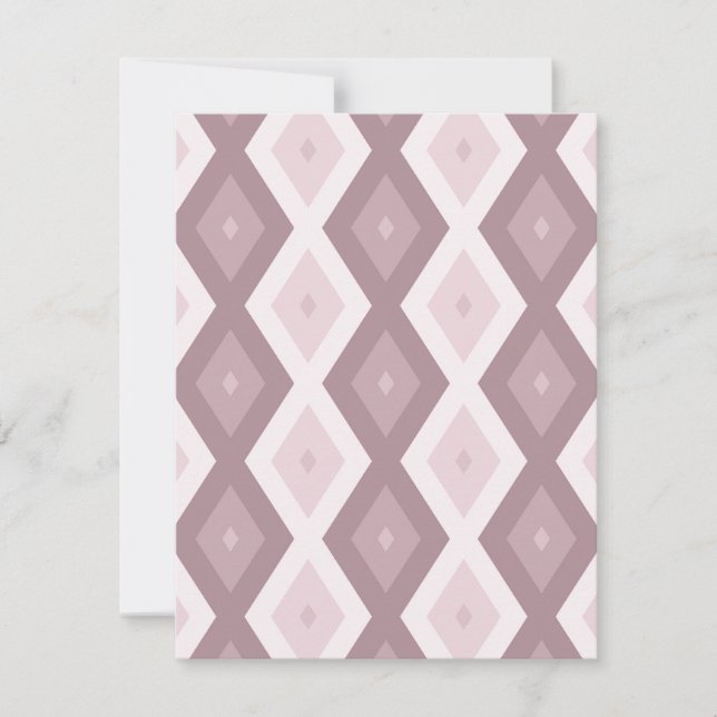 Rose quartz pink diamond pattern RSVP card (Front)