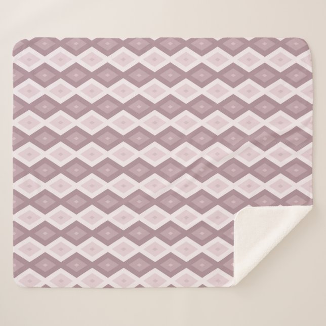 Rose quartz pink diamond pattern sherpa blanket (Front (Horizontal))