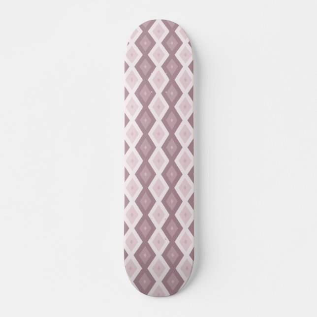Rose quartz pink diamond pattern skateboard (Front)