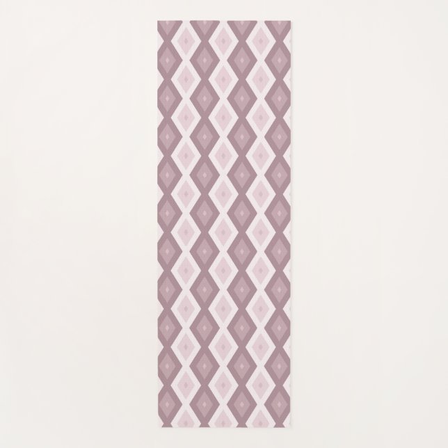 Rose quartz pink diamond pattern yoga mat (Front)