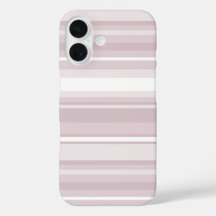 Rose quartz pink stripes iPhone 16 case