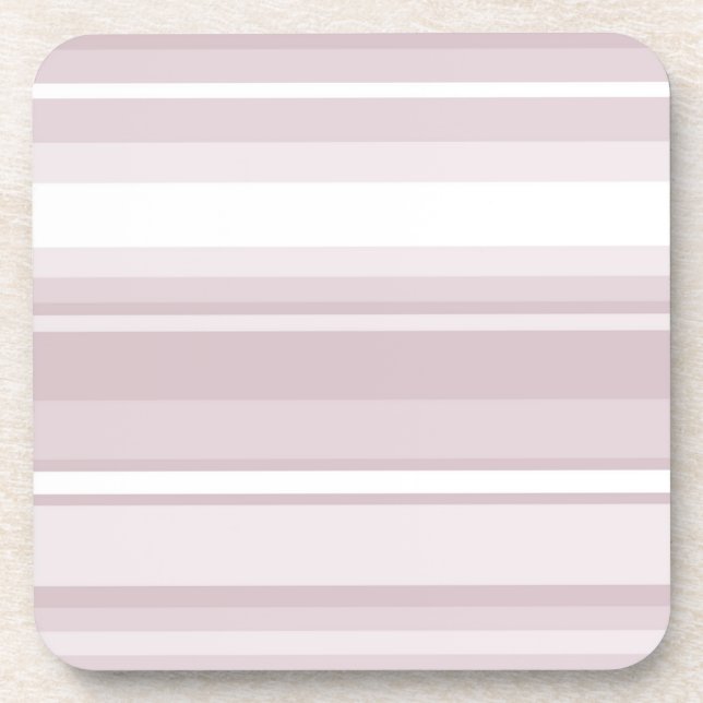 Rose quartz pink stripes coaster (Front)