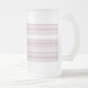 Rose quartz pink stripes frosted glass beer mug