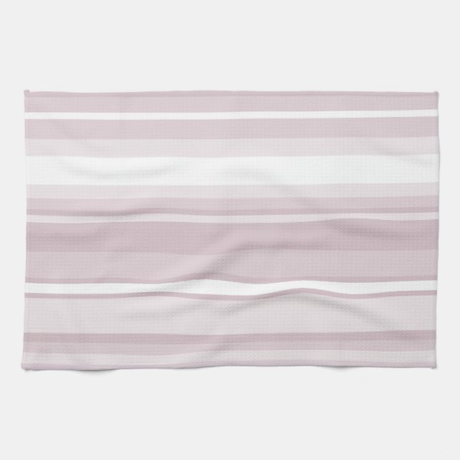 Rose quartz pink stripes tea towel (Horizontal)